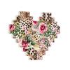 Animal Tiger Leopard Print Rose Flower Print Heart Shaped Building Brick Block Puzzle, Personalized Custom Gift for Men and Women view 2