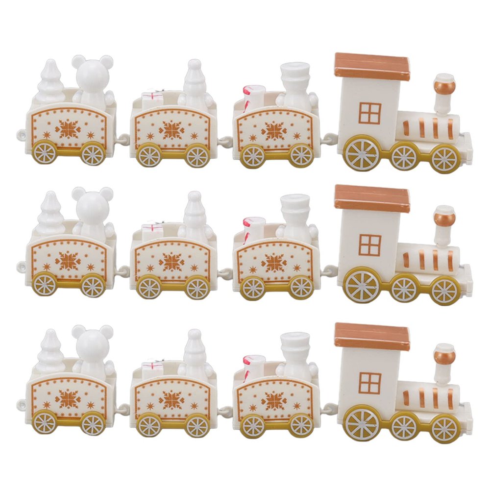 Christmas Train Decorations Set - Red, Green, White Trains for Weddings, Parties, Valentine's Day, New Year's, and More - 12-Piece Set