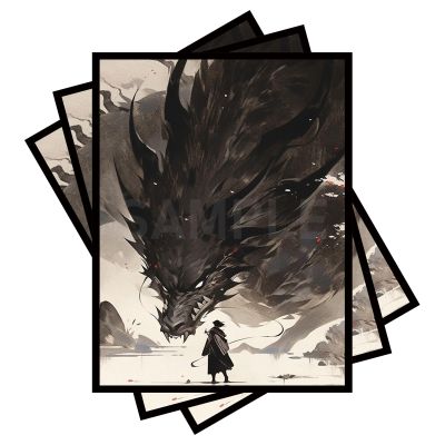 100 PCS MTG Card Sleeves, TCG Card Protective Sleeves Size is 2.6 x 3.6 in Applicable to OCG CCG DTCG PTCG, Fit Standard Size Cards (Black Dragon)