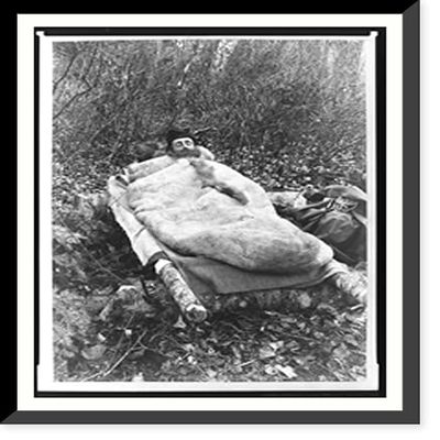Historic Framed Print, Sleeping bag used in camping trip Oct 1888: formerly upon the Greeley expedition, 17-7/8" x 21-7/8"