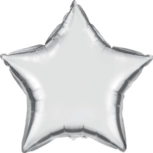32" Jumbo Silver Star Mylar Balloons - Pack of 5