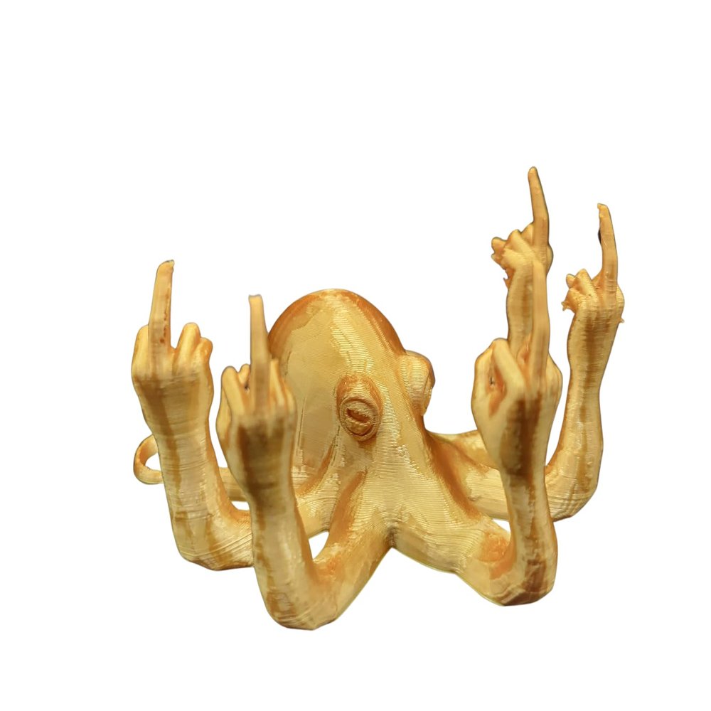 Fucktopus | Middle Finger Octopus | Rude Octopus | Prank Gifts | Desk Companion | Gift for adults (Marble, Extra Large)