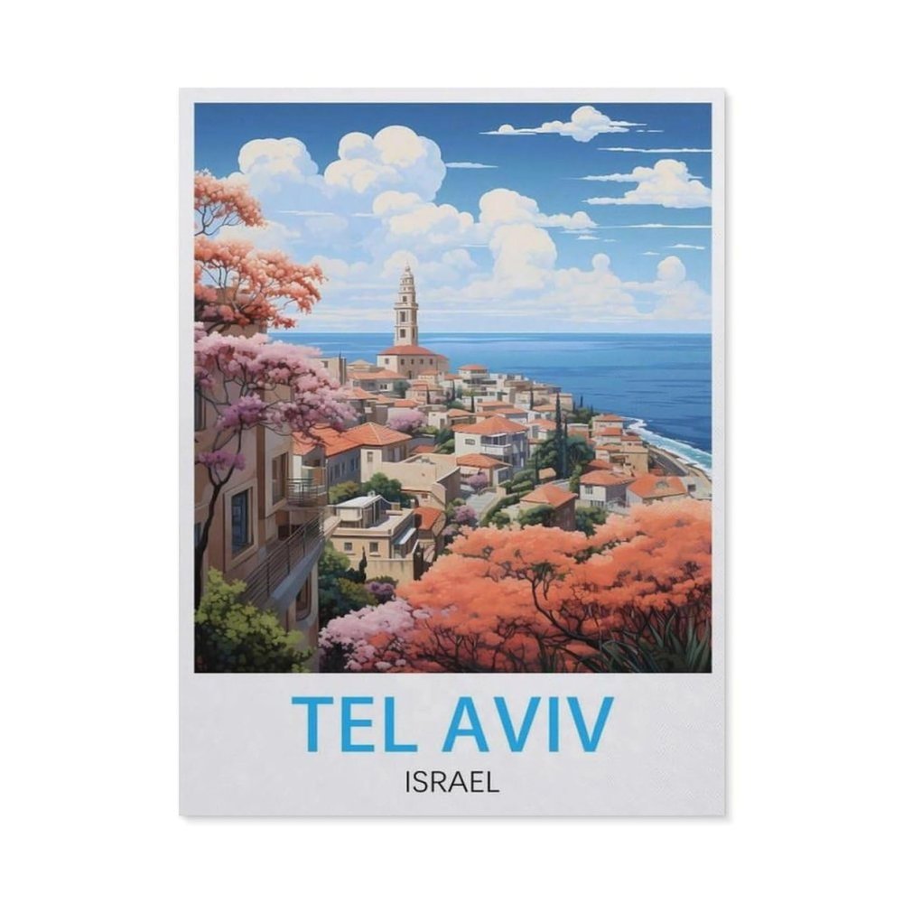 1000PcsTel Aviv Israel Vintage Travel PosterJigsaw Adult Decompression Game Puzzle Students Toy for Children Christmas Birthday Gifts50x70cm-BD44