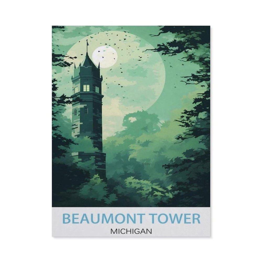1000PcsBeauanmont Tower Michig Vintage Travel PosterJigsaw Adult Decompression Game Puzzle Students Toy for Children Christmas Birthday Gifts75x50cm-BH4