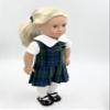 18 inch Doll Outfit-School Plaid Jumper Include Blouse and Hair Accessory/Add on Option: Sock and Shoe (Doll is not Included) (Zip Jumper,Sock,Matte Black Shoe, Plaid 96) view 4