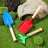 JOINPAYA 4pcs Boy Girl Garden Planting Tool Set Fork Shovel Rake for Boy Girl Beach Sandbox and Garden Play Lightweight and Safe for Little Hands view 2
