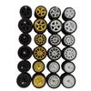 1/64 Scale Progressive Rubber Wheels Set | 10-Pack Random Wheel Designs in Two Sizes (10.5mm & 13mm) | Custom Upgrade Tires for Hot Wheels, Matchbox, Mini GT, Greenlight, Auto World & Diecast Cars view 1