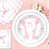 100 Pcs Pink Ribbon Bow Party Supplies Set, Serves 25  Disposable Paper Plates, Napkins, and Plastic Forks, Coquette-Inspired Bow-Themed Tableware for Birthday, Bridal Shower, Wedding Decorations view 4