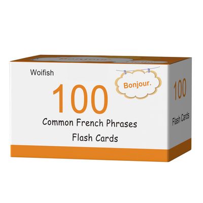100 Essential French Phrases Flash Cards for Adults - Learn French Phrases for Beginners with Durable & Portable Flashcards- French Flashcards Simple Phrases