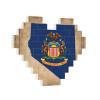 Abstract Nevada State Flag Map Print Heart Shaped Building Brick Block Puzzle, Personalized Custom Gift for Men and Women view 2