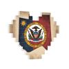 Abstract Nevada State Flag Map Print Heart Shaped Building Brick Block Puzzle, Personalized Custom Gift for Men and Women view 2