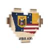 Abstract Nebraska Flag Map Print Heart Shaped Building Brick Block Puzzle, Personalized Custom Gift for Men and Women view 2