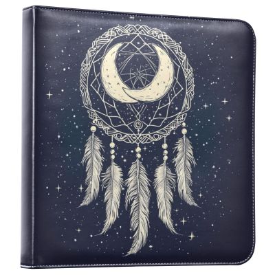 Qumton Large Photo Album, Dreamcatcher Moon Star (2) Personalized Leather Cover Photo Book for 4x6 5x7 6x8 Pictures, Photo Albums for Family, Baby, Wedding