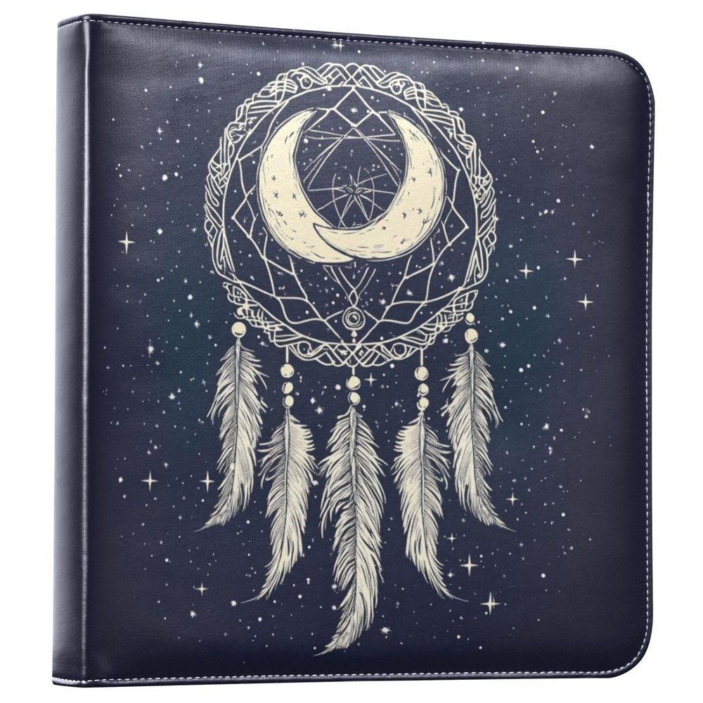 Qumton Large Photo Album, Dreamcatcher Moon Star (2) Personalized Leather Cover Photo Book for 4x6 5x7 6x8 Pictures, Photo Albums for Family, Baby, Wedding