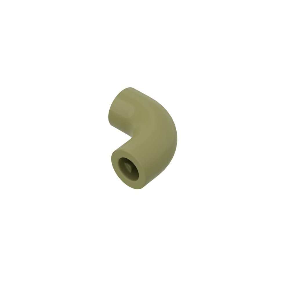 XYEIUGO Gobricks 25214 Ornaments Brick Round 1x1 Diameter Tube with 90 Degree Elbow (2x2x1) and Axle Holes (Crossholes) at Each 50 Pieces Building Blocks Color:Olive Green 049