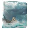 Qumton Large Photo Album, Lighthouse Ocean Sea (6) Personalized Leather Cover Photo Book for 4x6 5x7 6x8 Pictures, Photo Albums for Family, Baby, Wedding view 1