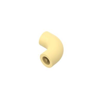 XYEIUGO Gobricks 25214 Ornaments Brick Round 1x1 Diameter Tube with 90 Degree Elbow (2x2x1) and Axle Holes (Crossholes) at Each 50 Pieces Building Blocks Color:Light Yellow 029