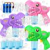 3-Pack Gifts for Girls Bubble Gun - Auto Light Up Bubble Machine with Refills for Kids Toys Girls Ages 6-8 Birthday Gift Party Favors Eassentials Easter Stocking Stuffers Valentine (Green+Pink+Purple) view 1
