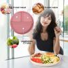 10 Pcs Unbreakable Divided Plates for Kids Adults, 9 Inch Round Portion Control Plate, 3 Compartment Plates with Dividers, Lightweight Reusable Dinnerware Portion Control Plastic, Dishwasher Safe view 4