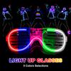 25 Pack LED Light Up Sunglasses for Kids & Adults, Glow in the Dark Neon Glasses Bulk for Party Favors, Birthday & School Events, Hora Loca Rave Night Accessories, Easter St. Patricks Day Party view 4