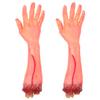 Abaodam 2pcs Scary Simulated Severed Hands Props for Halloween Decoration Realistic Fake Broken Arms Bloody Broken Body Parts for Haunted Houses Pranks and Halloween Party Supplies view 1
