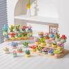 Wizardi Brick Mini Potted Plant - Crystal Lotus F07M9-12(104)-C3 Artificial Botanical Flower Toy, ABS Plastic 104 Pcs, Desktop Decor for Adults & Teens view 2
