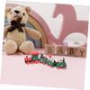 BRIGHTFUFU 2sets Christmas Train Ornaments Cartoon Train Decor for Boys and Girls Holiday Play and Festive Desktop Display Unique for Boy Girl view 3