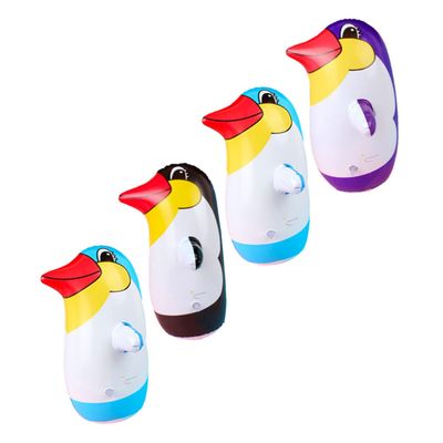 ORFOFE 4pcs Colorful Penguin Tumbler Toy PVC Inflatable Decor for Stress Relief and Skill Development Safe Materials with Bright Colors for Engaging Play
