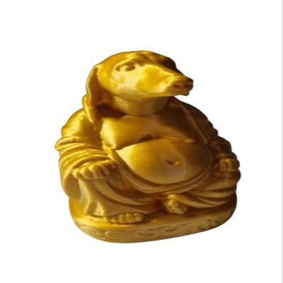Dachshund Buddha Sculpture | Dachshund Art | Funny Dachshund Dog Figurine | Gag gift for Dachshund Lovers | Buddha Animal Dog | Statue Hilarious Shelf Decor | Gift for Vets (Orange, 5 Inches)