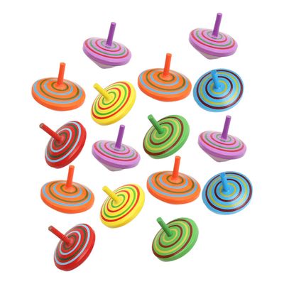 ibasenice 16pcs Safe Wooden Toys Boys and Girls Educational Rotation for Hand-Eye Coordination Random Color