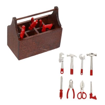 Abaodam 1set Mini Tool Kit Handmade Accessories for Dollhouse for Home Decoration and Creative Play Includes Scissors Hammer and More for Miniature Furniture and Simulation Use