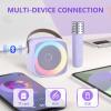 TANALAZ Karaoke Machine 2 Microphones for Home Party with Phone Holder, Wireless Portable Bluetooth Speaker with Dynamic Lights for Kids Adults,Voice Changer Mic Speaker Set view 3
