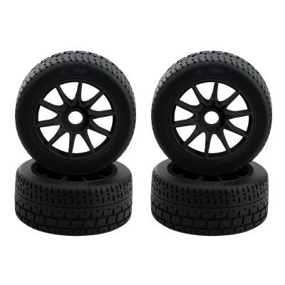 2.9 Rim & Rubber Tire Set,4PCS High Speed Wheels for Arrma 1/8 Typhon 6S BLX 1/7 Infraction 6S BLX,Limitless RC Drift Off Road Buggy Rally Truck(Black)
