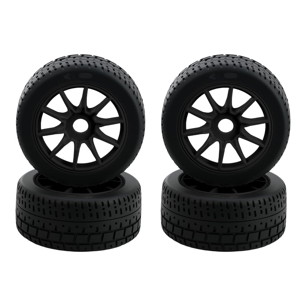 2.9 Rim & Rubber Tire Set,4PCS High Speed Wheels for Arrma 1/8 Typhon 6S BLX 1/7 Infraction 6S BLX,Limitless RC Drift Off Road Buggy Rally Truck(Black)