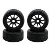 2.9 Rim & Rubber Tire Set,4PCS High Speed Wheels for Arrma 1/8 Typhon 6S BLX 1/7 Infraction 6S BLX,Limitless RC Drift Off Road Buggy Rally Truck(Black) view 1