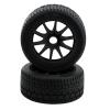 2.9 Rim & Rubber Tire Set,4PCS High Speed Wheels for Arrma 1/8 Typhon 6S BLX 1/7 Infraction 6S BLX,Limitless RC Drift Off Road Buggy Rally Truck(Black) view 2