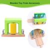 Wooden Car Wash Station with Train Truck,Expansion Pack Compatible with Railway Train Set,Wooden Toy Train Accessory for Kids Age 3 and Up view 4