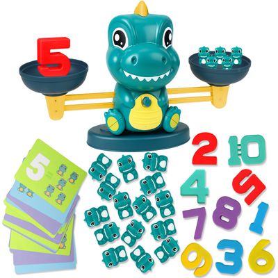 Aitbay Dinosaur Math Balance Toys, Montessori Toys for 3 Years Old Kids, Toddler Educational Toys for 4 5 6 7 Year Old Boys and Girls - Birthday Gifts for Kids Ages 3-5 5-7