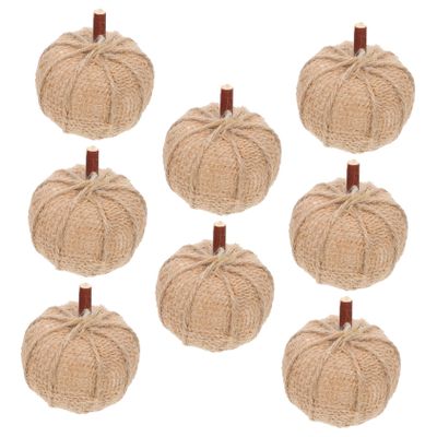 BIUDECO 8pcs Realistic Simulation Grid Pumpkin Models for Home Decor Farmhouse Autumn Decorations for Halloween and Thanksgiving Celebrations