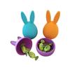 Bunny Easter Egg with Ears Cute Candy Holder for Easter Basket Filler, Spring Decor, Party Favors, and Holiday Gifts (Clear) view 4