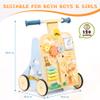 Wooden Baby Walker, Baby Push Walker for 12+ Months, Baby Walker with Activity Center, Push and Pull Walkers for Boys Girls view 3