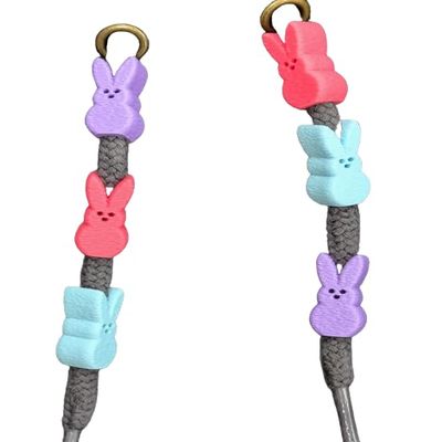 6pk Bunny Hoodie Drawstring Beads | Pack of 6 | Cute Easter Hoodie Accessory | 3D Printed Bunny Beads for Hoodies Sweatpants and Bags | Custom Color Options (Glow in the Dark)