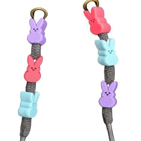 6pk Bunny Hoodie Drawstring Beads | Pack of 6 | Cute Easter Hoodie Accessory | 3D Printed Bunny Beads for Hoodies Sweatpants and Bags | Custom Color Options (Glow in the Dark)