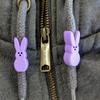 6pk Bunny Hoodie Drawstring Beads | Pack of 6 | Cute Easter Hoodie Accessory | 3D Printed Bunny Beads for Hoodies Sweatpants and Bags | Custom Color Options (Glow in the Dark) view 4