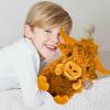 cbozimpr Highland Cow Soothing Breathing Stuffed Animal for Anxiety Kids, Sleeping Cow Plush Toy, Anxiety Stuffed Animal with Realistic Breathing Action and Lighted Music Valentines Day Gift for Kids view 2