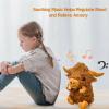 cbozimpr Highland Cow Soothing Breathing Stuffed Animal for Anxiety Kids, Sleeping Cow Plush Toy, Anxiety Stuffed Animal with Realistic Breathing Action and Lighted Music Valentines Day Gift for Kids view 4