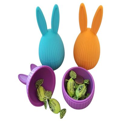 Bunny Easter Egg with Ears Cute Candy Holder for Easter Basket Filler, Spring Decor, Party Favors, and Holiday Gifts (Glow in the Dark)