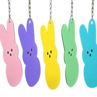 Bunny Keychain | Cute Easter Basket Gift | Colorful 3D Printed Key Ring | Fun Spring Accessories for Bags Backpacks and Keys | Easter Gift for Kids and Adults (White)