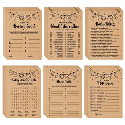 Misaidou Baby Shower Games Bundle for 50 Guests, Stacking Games, Adults, 150 Game Cards & 1 Answer Card