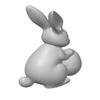 Bunny with Egg Sculpture | 6 Inch Tall Easter Bunny Statue | 3D Printed Spring Decor | Cute Rabbit Figurine for Easter Decorations and Gifts (Marble) view 4